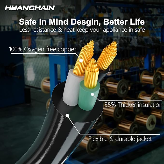 HUANCHAIN Black Outdoor Extension Cord 75 FT Waterproof, Flexible 16/3 Gauge - Image 2