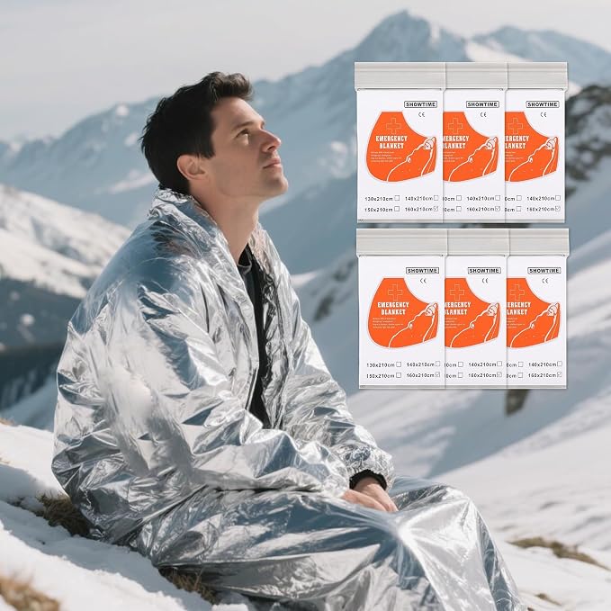 6 Pack Emergency Thermal Blankets - Image 8