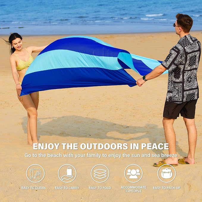 Famstar Beach Blanket Oversized Extra Large 10'X 9', Waterproof Sandproof Beach - Image 3