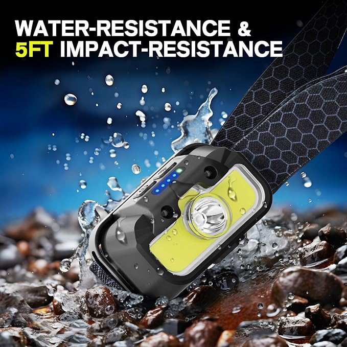 Favorlite 2 Pack Headlamp Rechargeable, 1300 Lumen Lightweight Bright - Image 7