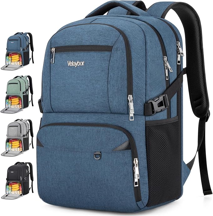 Insulated Lunch Backpack Fit 17" Laptop, Work Backpack by Velaybor