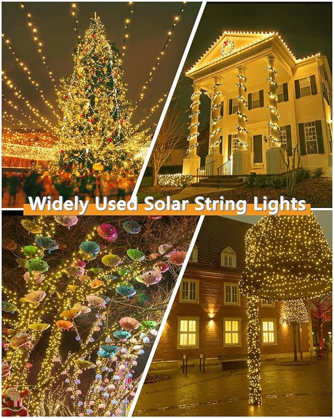 Upgrade 2Pack 500LED Solar String Lights Outdoor Waterproof, 180FT Solar Lights - Image 5