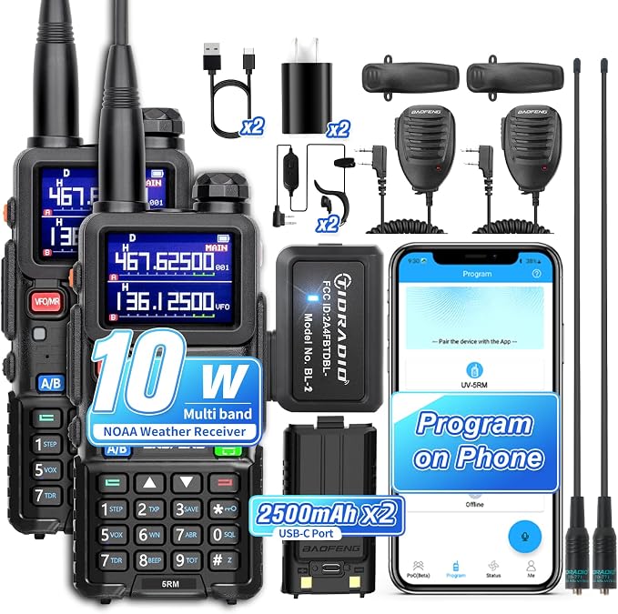 BAOFENG UV-5RM Upgrade Ham Radio, 10W High Power Long Range Two Way Radio by TIDRADIO