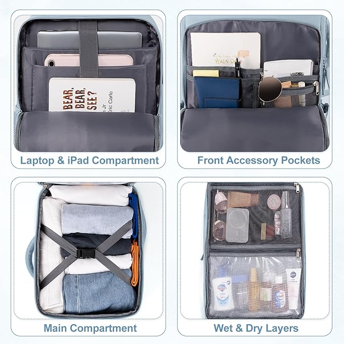 Sinaliy Travel Backpack, Carry on Flight Approved Backpack - Image 7