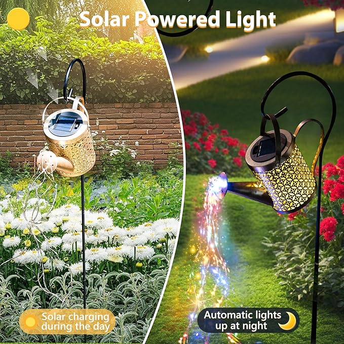 SRNPMIU Solar Watering Can Light, Solar Yard Decorations Outdoor, Garden Decor - Image 3