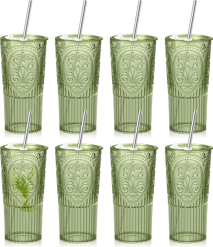 8 Set 20oz Vintage Plastic Tumbler by Unknown