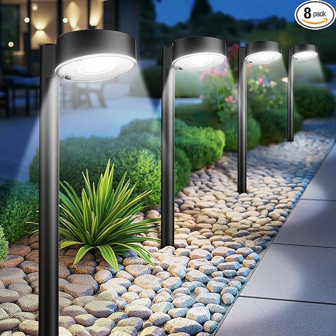Ahaorigin 8 Pack Solar Pathway Lights Outdoor, 12 Brighter LED Solar Lights by AHAORIGIN