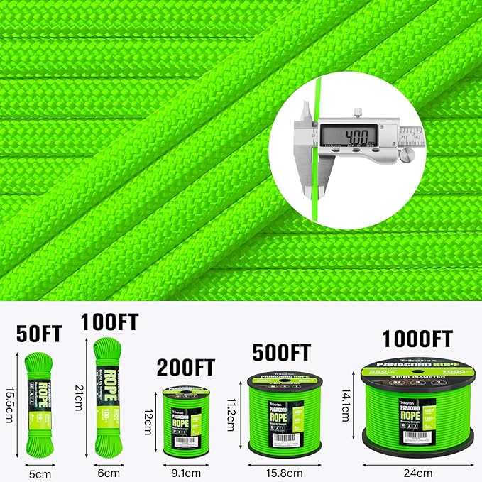 Paracord Rope 550 lb - 500ft 5/32" Parachute Cord 4MM 7-Strand para Cord - - Image 5