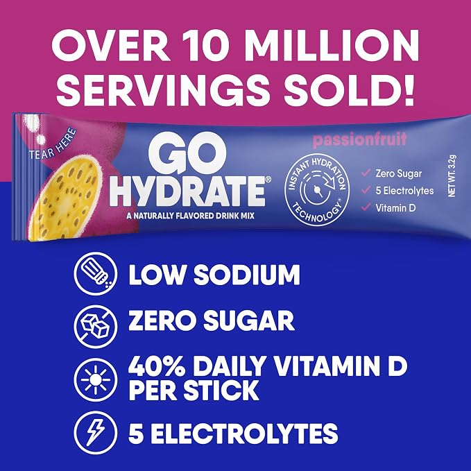 GoHydrate Low Sodium Electrolytes Powder Packets Sugar Free - Image 4