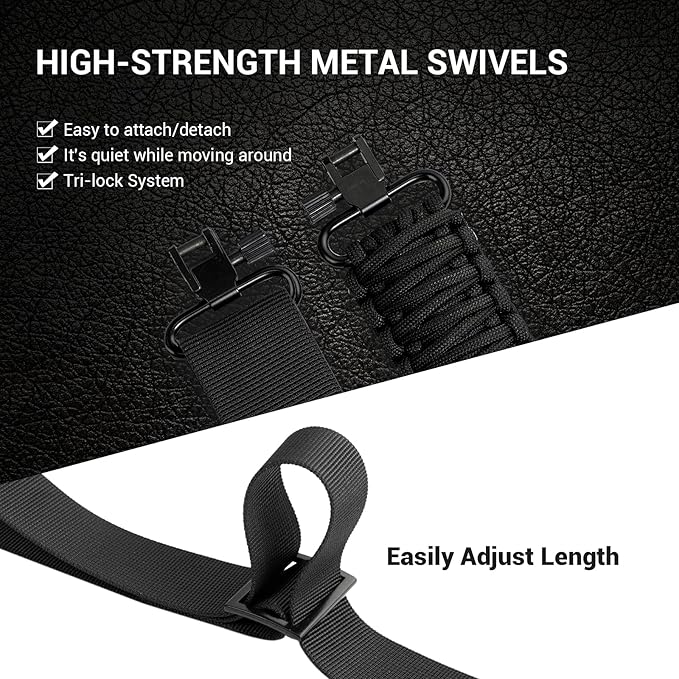 Double Braide 550LB Shotgun Sling 2 Point Paracord Rifle Sling, Non-Slip - Image 5