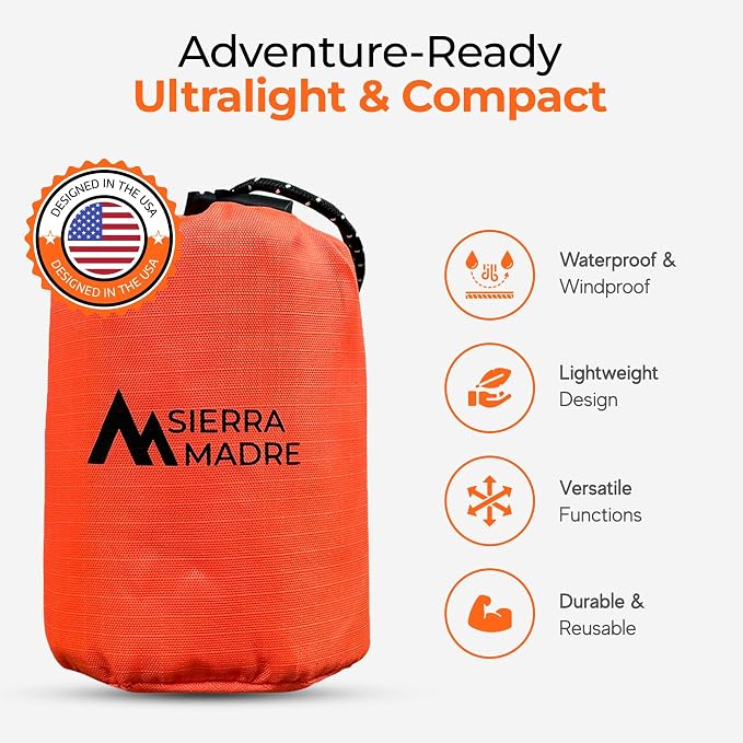 Sierra Madre Emergency Sleeping Bag – Ultralight, Waterproof Mylar Thermal Bivy - Image 2