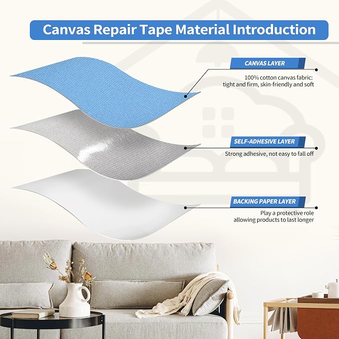 KING MOUNTAIN Canvas Repair Patch 16×60 Inch Self-Adhesive Waterproof Fabric - Image 3