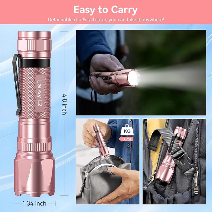 LETMY Rechargeable Flashlights High Lumens, 2 Pack 2000 Lumens Bright LED - Image 6