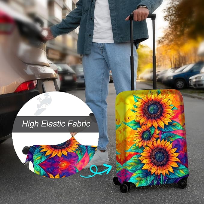 Luggage Cover Protector for 22-24 Inch Suitcases, TSA Approved Elastic Travel - Image 4