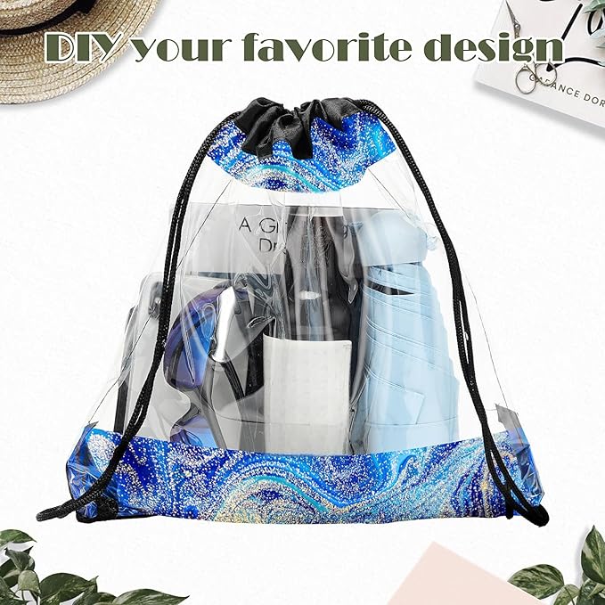Shappy 30 Pcs Clear Drawstring Backpack, Plastic Waterproof Transparent Stadium - Image 5