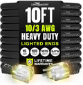 10ft Outdoor/Indoor Extension Cord 10/3 Gauge Ultra Heavy Duty 3 Prong SJTW by LifeSupplyUSA