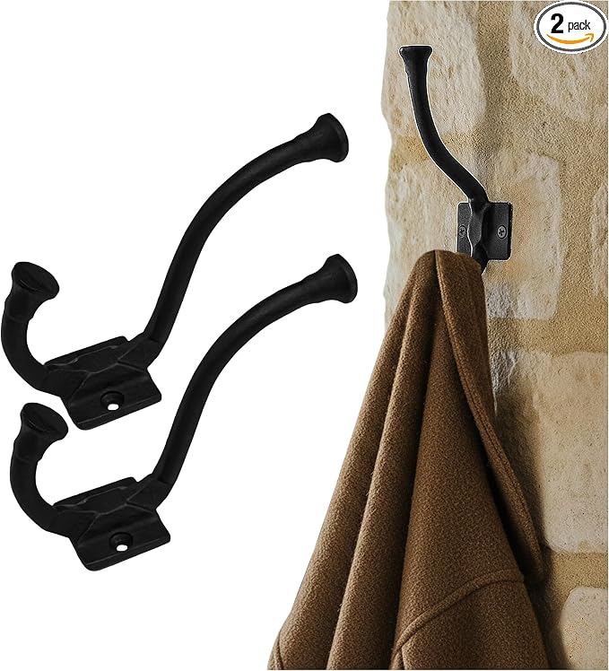 Mystic Colonial Medieval Rustic Cast Iron Wall Hooks | Vintage Black Coated by SaKeGa