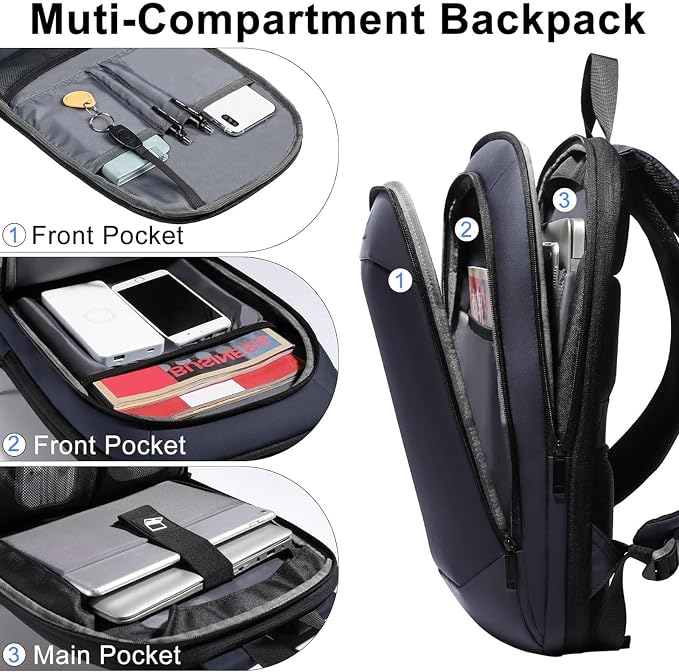 Slim Laptop Backpack for Men, Waterproof Expandable High Tech Business Work - Image 4
