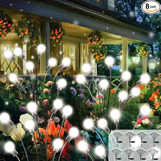 2026 Upgraded Solar Lights Outdoor, 8 Pack Solar Garden Lights by BOSSERN