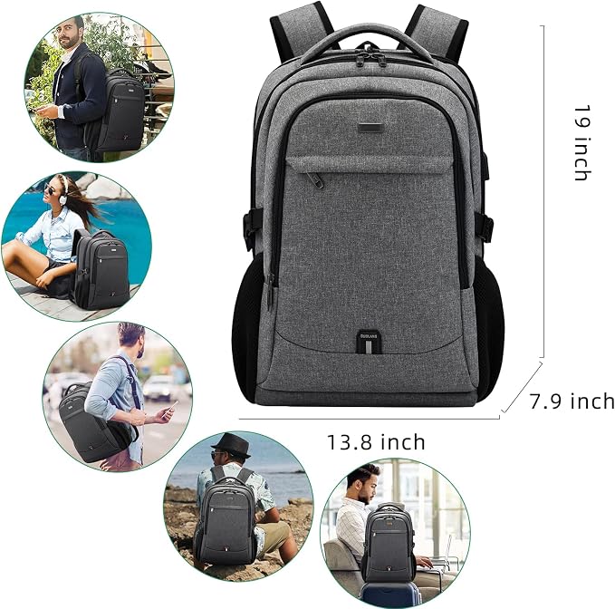 DUSLANG 17 Inch Travel Laptop Backpack Water Resistant College Backpack - Image 6
