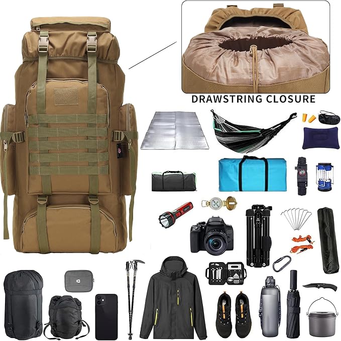 Hiking Backpack for Men 70L/100L Camping Backpack Military Rucksack Molle 3 - Image 4