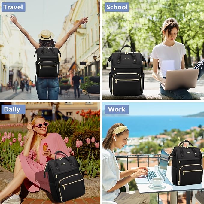 Focdod Backpack for Women 15.6 Inch Laptop Backpack Work Business Backpacks - Image 6