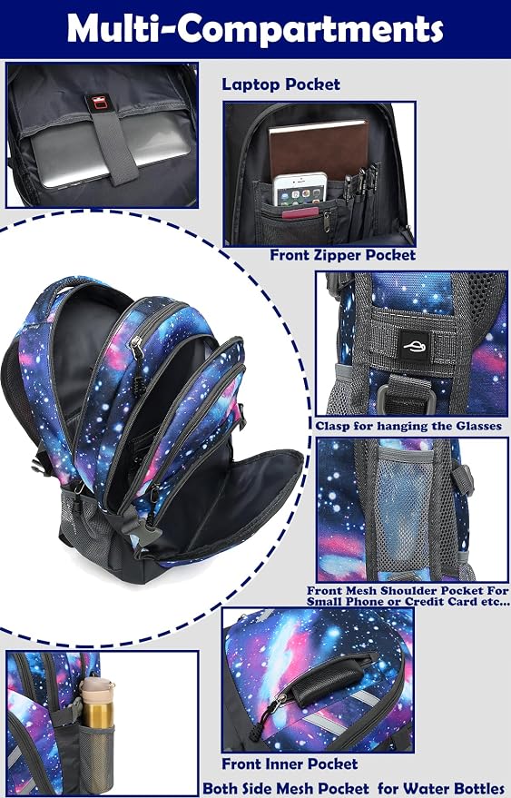 ProEtrade Backpack Bookbag for College Laptop Travel, Fit Laptop Up to 15.6 inch - Image 2