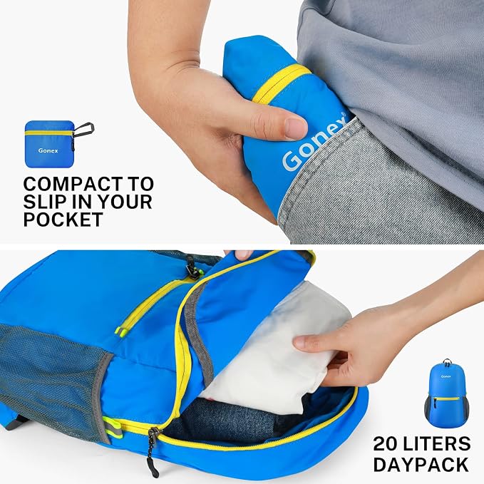 Gonex Ultra Lightweight Packable Backpack 20L Daypack Handy Foldable Camping - Image 3