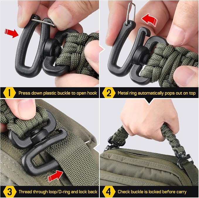 Tactical Paracord Handle，9-core Weaving Paracord Strap - Image 6