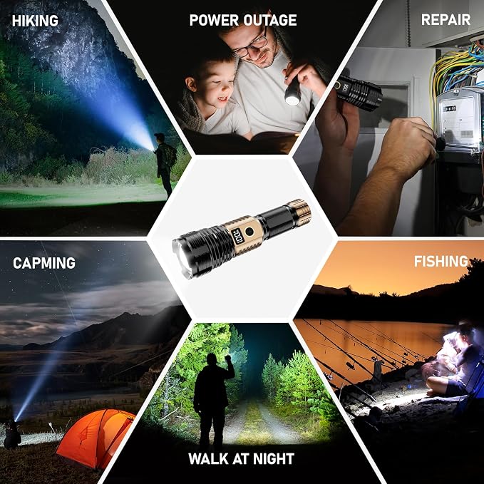 Flashlights High Lumens Rechargeable, 000LM LED Super Bright Flash Light - Image 8