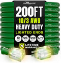 200ft Outdoor/Indoor Extension Cord 10/3 Gauge Ultra Heavy Duty 3 Prong SJTW by LifeSupplyUSA
