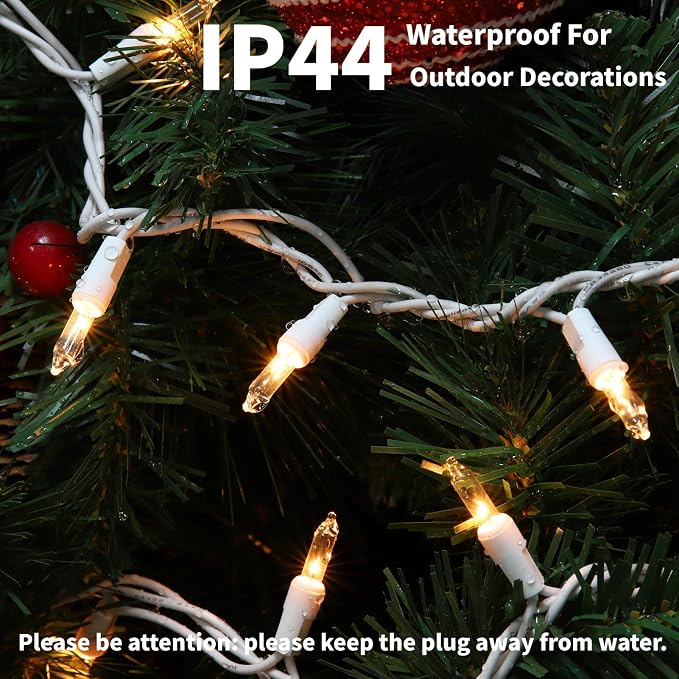 Meteds Christmas Lights 100 Count Clear White Wire UL Certified Connectable - Image 4