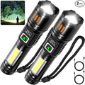 AYL Rechargeable Flashlights 2 Pack, Super Bright High Lumens Flash Light by AYL