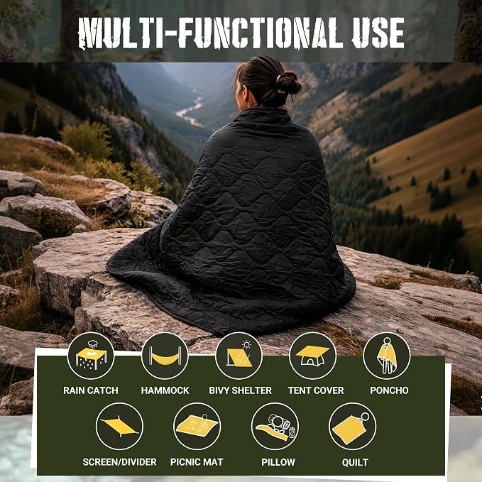 Lenotos Woobie Blanket, Thermal Insulated Military Poncho Liner, Water-Resistant - Image 4