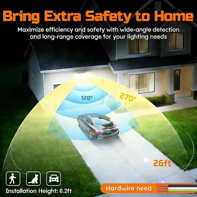 CLAONER LED Security Motion Sensor Outdoor Lights, 6500K Remote Control - Image 3