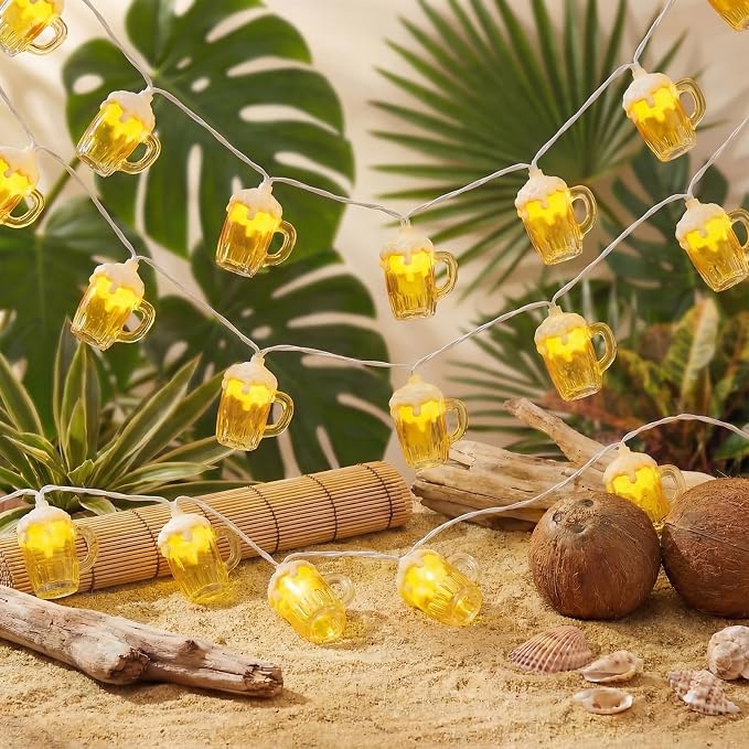 Beer Mug String Lights, 8.5FT 10 LED Summer Lights by Txcigech