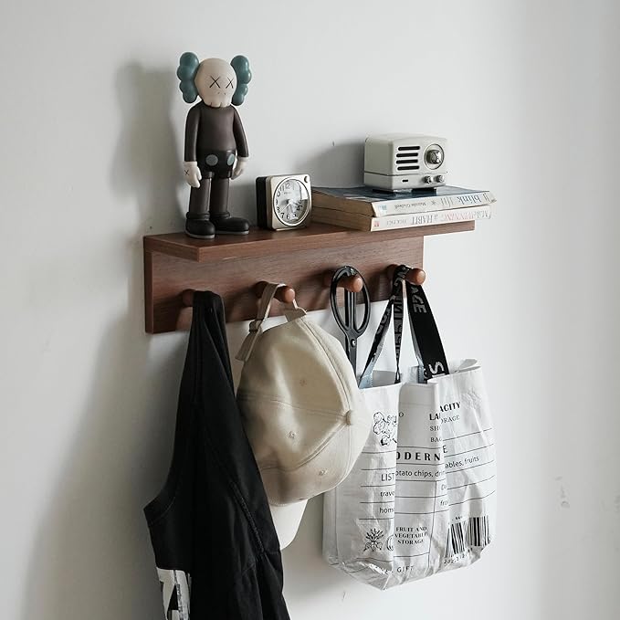 Entrance Coat Rack ，Coat Hooks, Wall-Mounted Wooden Hook Rack, Wall-Mounted - Image 7