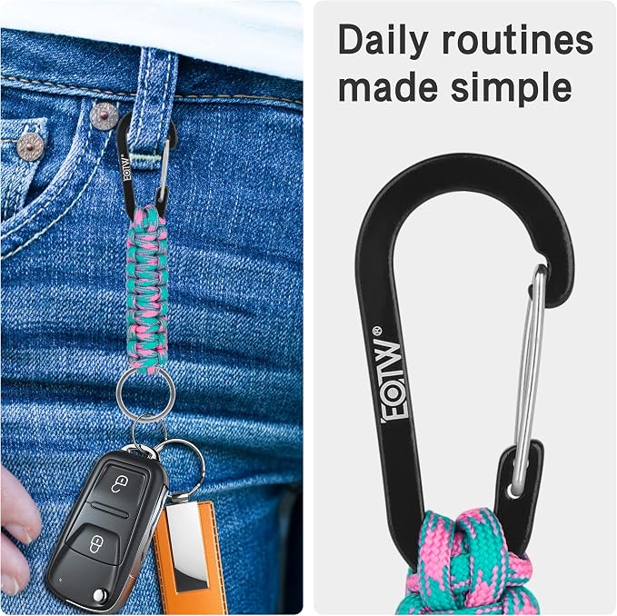 EOTW Paracord Keychain for Men Women Paracord Carabiner Backpack Keychain - Image 3