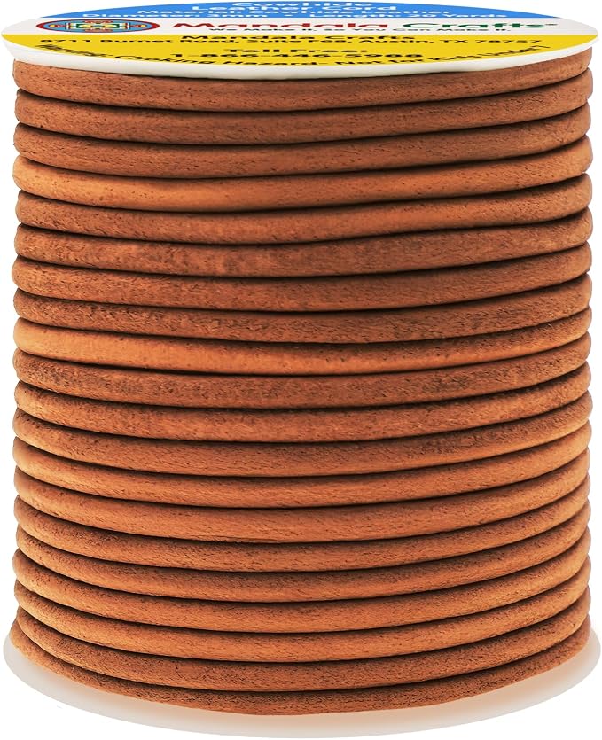 Mandala Crafts Round Genuine Rust Leather Cord - Image 2