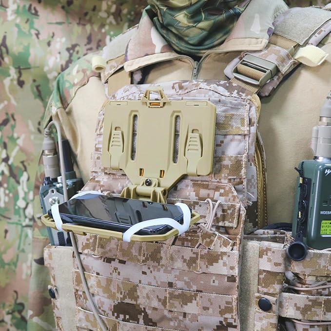 Phone Mount MOLLE Vest Plate Carrier Tactical Phone Holder, Quick Release Flip - Image 7