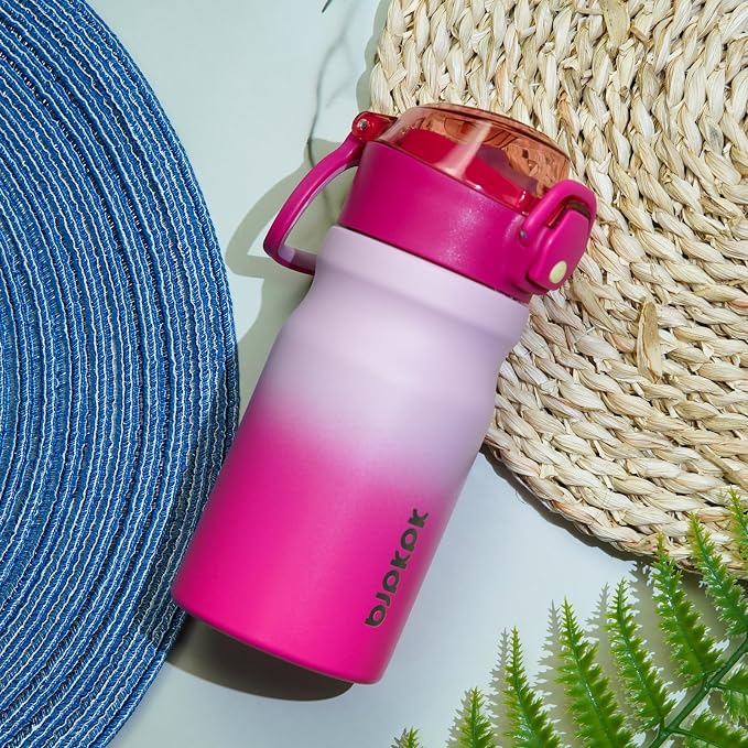 BJPKPK Water Bottle with Straw 14oz Insulated Water Bottles Reusable Stainless - Image 6