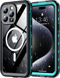 Red2Fire for iPhone 15 Pro Case Waterproof, Phone Case 6.1" Blue/Clear by Red2Fire