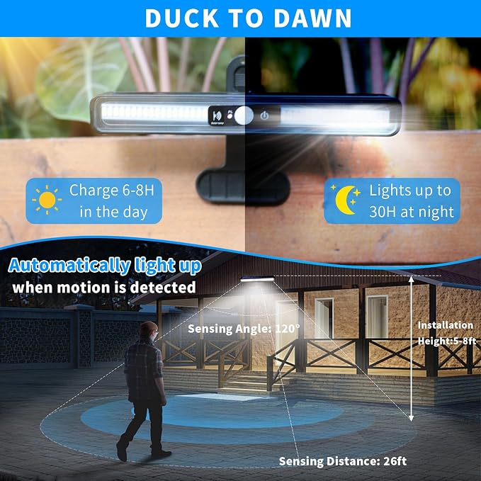 Clip On Solar Motion Lights Outdoor Waterproof, 4 Pack Motion Sensor Outdoor - Image 3