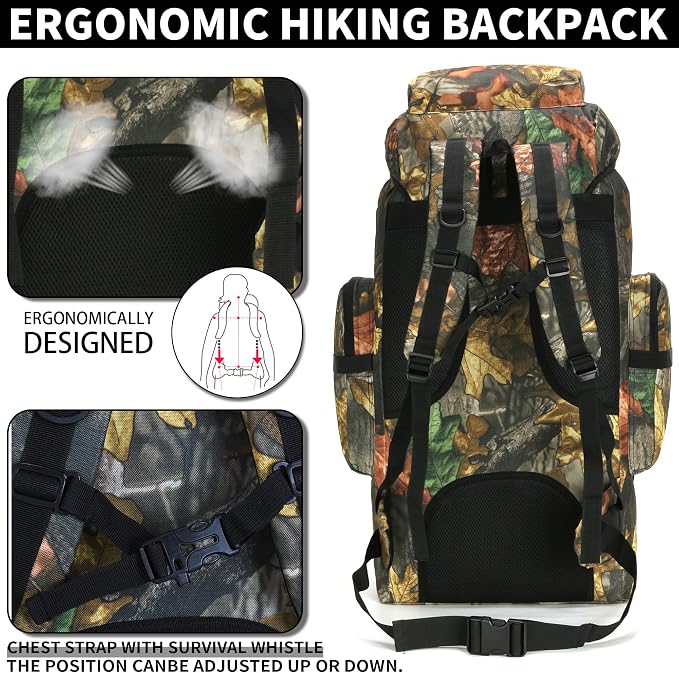 Hiking Backpack for Men 70L/100L Camping Backpack Military Rucksack Molle 3 - Image 5