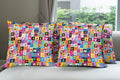 Ambesonne Abstract Throw Pillow Cushion Case Pack of 4, Colored Alphabet by Ambesonne