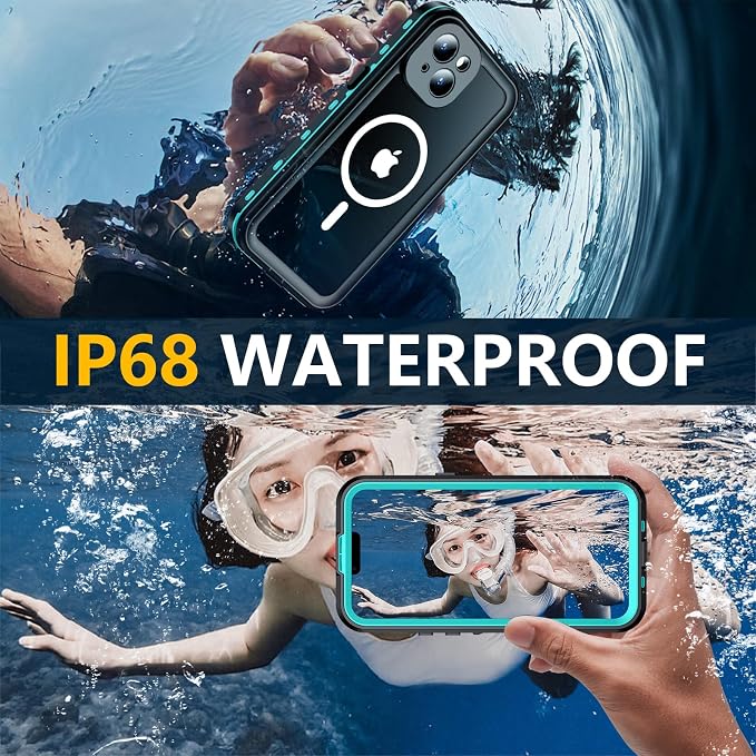 Red2Fire for iPhone 15 Case Waterproof, Phone Case 6.1" Blue/Clear - Image 2