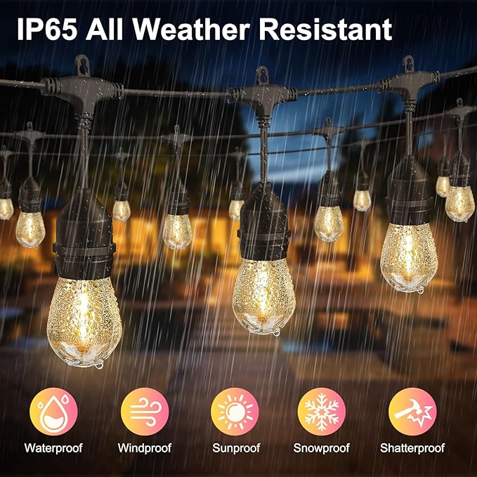 100FT LED Outdoor String Lights - Image 3