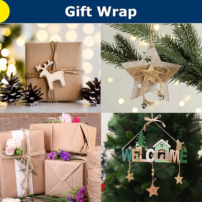 Vanhench Jute Twine Rope 1/13" x 1100FT, Natural Jute String Cord - Image 5