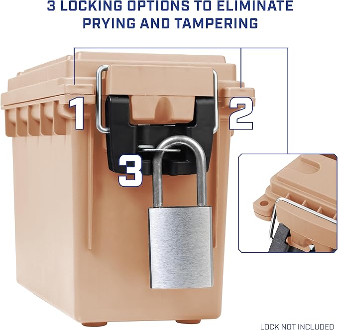 Sheffield 12627 Ammo Storage Box, Stackable .30 Cal Field Boxes, Water and Dust - Image 5