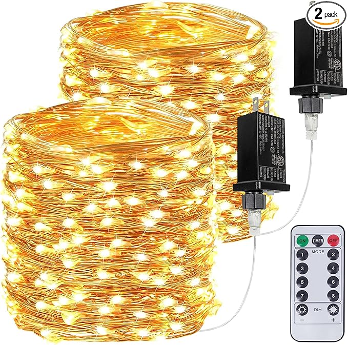 2Pack Each 66Ft 200LED Christmas Fairy Lights Plug in by BHCLIGHT